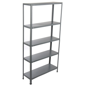 Raft metalic depozitare 180 x 90 x 30 cm, gri, 5 polite,70 kg/polita