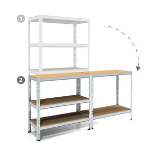 Raft metalic pentru depozitare 180 x 90 x 40 cm, 5 polite, 175 kg/polita, galvanizat - Img 8