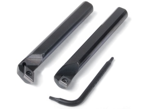 Scule de alezat dreapta cu insertii din carbura, 55° sau 80°, 10mm, pentru strung Sherline - Img 1