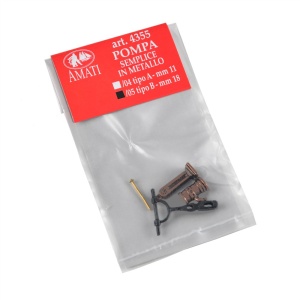Set 2 pompe simple din metal pentru navomodele, 18mm, Amati - Img 2