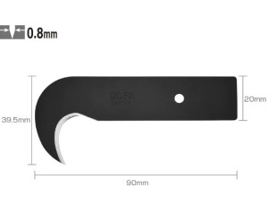 Set 3 lame cutter tip carlig OLFA HOB-1 Japonia, pentru linoleum si mocheta