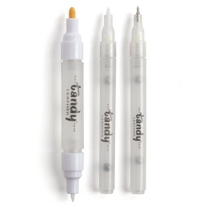 Set 3 markere goale, reincarcabile, cu varf fin, pentru vopsea - Tandy Leather 2098-04 - Img 2
