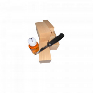 Set 5 blocuri de lemn de cires pentru cioplit cu 50 ml ulei tung + cutit sculptura basic, Morakniv - Img 2