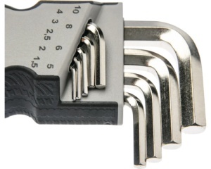 Set chei hexagonale cu cap sferic WGB 1,5-10 mm, 9 piese, crom-vanadiu - Img 2