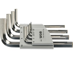 Set chei hexagonale scurte WGB 1,5-10 mm, 9 piese, crom-vanadiu