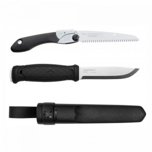 Set Cutit Garberg Inox Si Fierastrau pliabil bushcraft, camping Silky Pocketboy 170mm cu 10dinti, 30mm