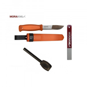 Set cutit, Morakniv Kansbol portocaliu cu diamant si amnar, Morakniv