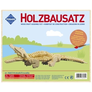 Set de constructie din lemn „Crocodil” debitat cu laser Pebaro - Img 2