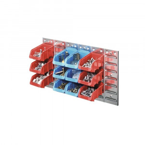 Set panou perforat metalic cu 12 casete de organizare 630x380 mm, Port Bag
