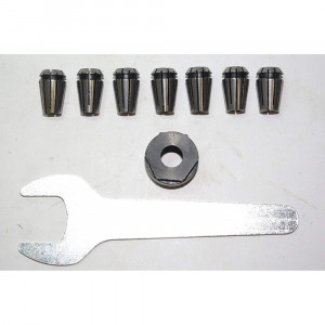 Set pensete ER11 Proxxon 24154, 2 - 7 mm, cu piulita M16 x 1, pentru strungul FD 150/E - Img 5