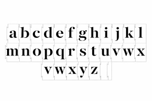 Set sabloane vopsire litere mici a-z , 5-30 cm inaltime caracter
