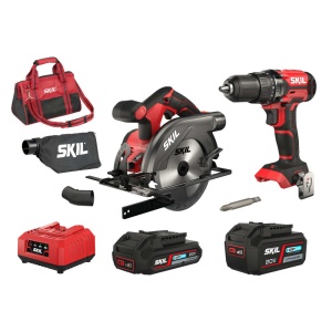 SKIL 3307 EA, Set Bormasina 1450 rpm si circular 4500 rpm, 2xAccu, incarcator, geanta, disc inclus - Img 1