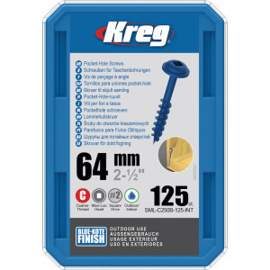 Șuruburi Kreg Pocket-Hole Blue-Kote 64 mm pentru exterior, cap Maxi-Loc - Img 3