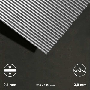 Tabla ondulata aluminiu Schulcz, unda 3.0 mm, 195x265mm | Modelism, Machete