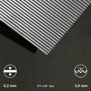 Tabla ondulata aluminiu Schulcz, unda 3.0 mm, 97x185mm | Modelism, Machete