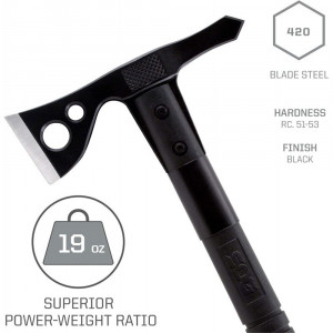 Tomahawk tactic SOG FastHawk Black, otel inoxidabil 420, muchie 51 mm - Img 2