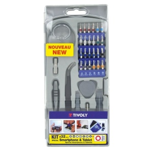 Trusa biti si accesorii pentru intretinere si reparatie Smartphone si tablete - 32 piese