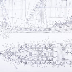 1027 Planuri constructie navomodel Amati, SCIABECCO/XEBEC - Vas cu tunuri 1753 - Img 2
