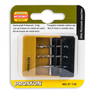 27116 Set 3 freze tungsten 1-2-3mm, , ax 3mm, Proxxon - Img 6