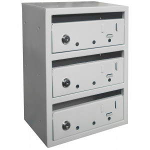 Cutie postala modulara 1x3, 250 x 160 x 330 mm, 3 compartimente, cu yale individuale