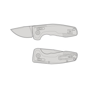 Cutit automat SOG TAC AU Compact CA 15-38-11-57, lama Drop Point Cryo D2, AU-XR Lock, maner din aluminiu, California Legal Automatic Knife - Img 14