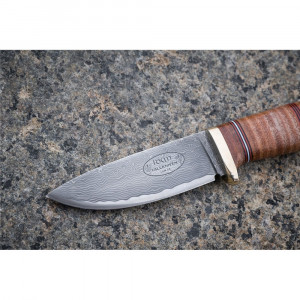 Cutit Fallkniven NL5CXL Idun Northern Light, lama Cowry X Damascus, maner piele naturala, lama 100 mm - Img 5