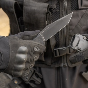 Cutit lama fixa SOG Trident FX - Serrated - Blackout - Img 10