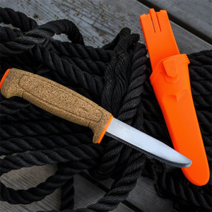 Cutit Morakniv flotabil zimtat pentru pescuit si activitati nautice, varf de siguranta, teaca inclusa portocalie Hi-Vis, - Img 5