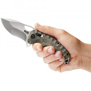 Cutit pliabil SOG Kiku XR Satin, lama CTS XHP, XR Lock, maner Micarta, design Kiku Matsuda - Img 8
