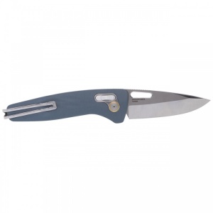 Cutit pliabil SOG One-Zero XR Smoke Gray Chrome 12-73-04-57, lama Drop Point CRYO CPM S35VN Polished, XR Lock, Flipper, maner Aluminiu Smoke Gray, EDC Premium - Img 5