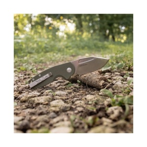 Cutit pliabil SOG Stout SJ OD G10 Stonewash 16-03-01-57, lama Sheepsfoot D2 Stonewashed, Slip Joint, Nail Nick, maner G10 Olive Drab, EDC - Img 8