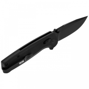 Cutit pliabil SOG Terminus XR Black TM1027-BX, lama Drop Point D2 TiNi Black, XR Lock, deschidere Flipper, Thumb Stud, maner G10 Black, EDC - Img 4