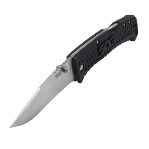Cutit pliabil SOG Traction TD1011-CP, lama Clip Point 5Cr13MoV, Lockback, maner GRN ultraușor - Img 4