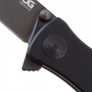 Cutit pliabil SOG Twitch II Black TWI12-CP, lama Drop Point AUS-8 Black TiNi, deschidere asistata S.A.T., Lockback, maner din aluminiu anodizat negru, EDC Premium - Img 4