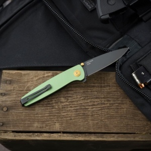 Cutit pliabil SOG Twitch III Forest Green 11-15-04-43, lama Drop Point D2, deschidere asistata S.A.T., maner aluminiu verde, EDC Premium - Img 9