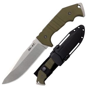 Cuțit tactic Cold Steel AK-47 Field Knife CS-14AKA, lamă Clip Point 14 cm din oțel CPM 3V, teacă Secure-Ex®