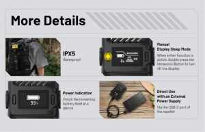 Dispozitiv Anti Tantari Nitecore EMR25, Functie Powerbank 12000 mAh, Ultrasunete, Protectie 5 m, IPX5 - Img 12
