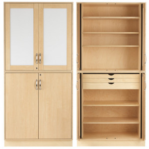Dulap de depozitare cu usi de tabla/mesteacan CABINET 1, Sjobergs - Img 1