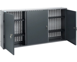 Dulap suspendat 1200x600x190 mm, cu 3 usi, 4 polite si panou perforat