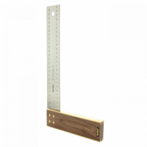 Echer profesional de tamplarie din lemn de nuc si lama inox 35 mm Hedue