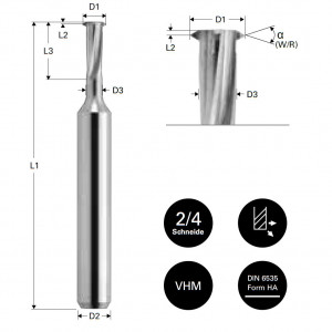 Freza pentru filete M1.1, Datron 00680011E, 0.825x3.0mm - Img 4