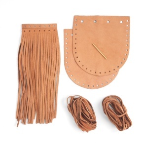 Kit borseta cu franjuri Carole din piele Tandy Leather, 13 x 15 cm - imagine 3