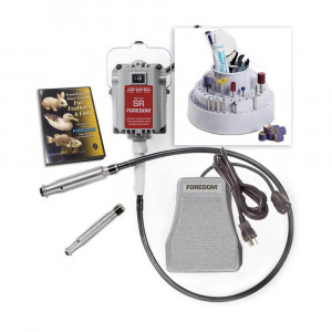 Kit sculptura lemn K.5200-2, 230 Volt cu doua piese de mana, Foredom - Img 1
