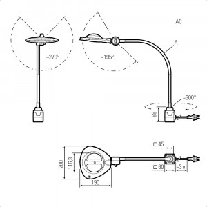 Lampa de lucru profesionala CENALED LENS AC cu lupa, cu braț flexibil - Img 11