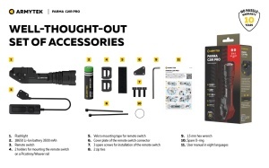 Lanterna tactica Armytek Parma C2IR Pro 1250 lm cu lumina alba si infrarosu IR 940 nm, montura Picatinny/Weaver - Img 23