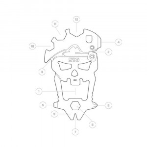 Multitool SOG MACV Tool, 12 functii, otel inoxidabil 420, EDC pentru breloc - Img 2