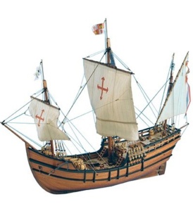 Navomodel Caravelă La Pinta, scara1:65 Kit model de navă din lemn - Artesania Latina - Img 1