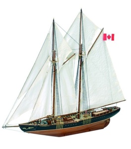 Navomodel Pescuit si regate Schooner Bluenose II, scara 1:75 Kit de model de nava din lemn - Artesania Latina - Img 1