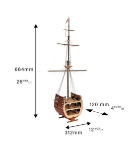 Navomodel Secțiune din Galeonul San Francisco, scara 1:50 Kit model de navă din lemn - Artesania Latina - Img 3
