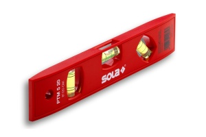 Nivela din plastic torpedo, 2 bule + 1 x 45 grade, 20 cm, magnetica, blister SOLA PTM 5 20 SB